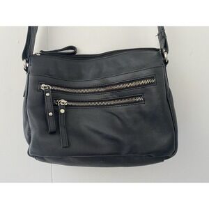 Great American Leather Works 100% Genuine Leather Crossbody Purse Handbag Black